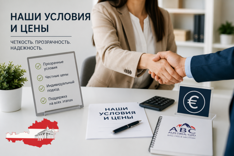 Наши условия и цены на услуги по поступлению и сопровождению в Австрии