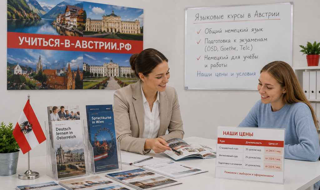 Устройство на курсы языка в Австрии. Наши цены.