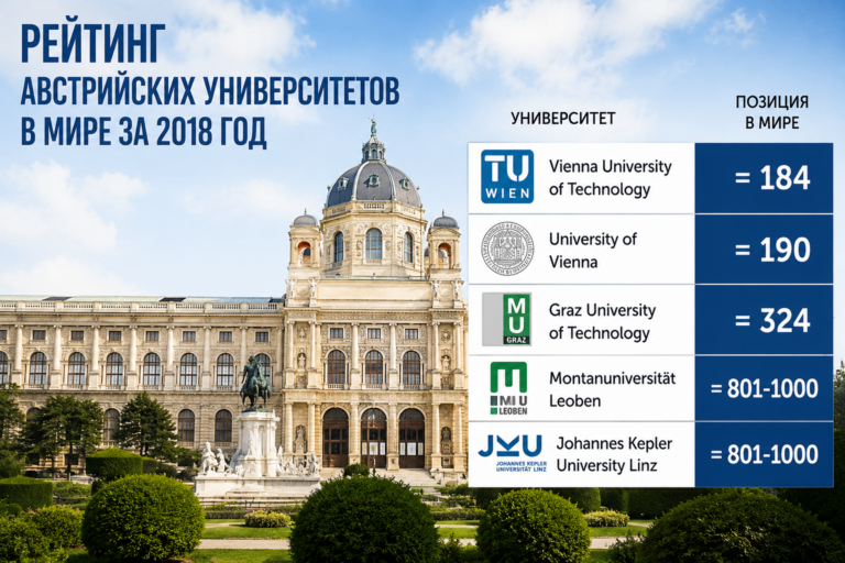 Рейтинг австрийских университетов в мире за 2018 год